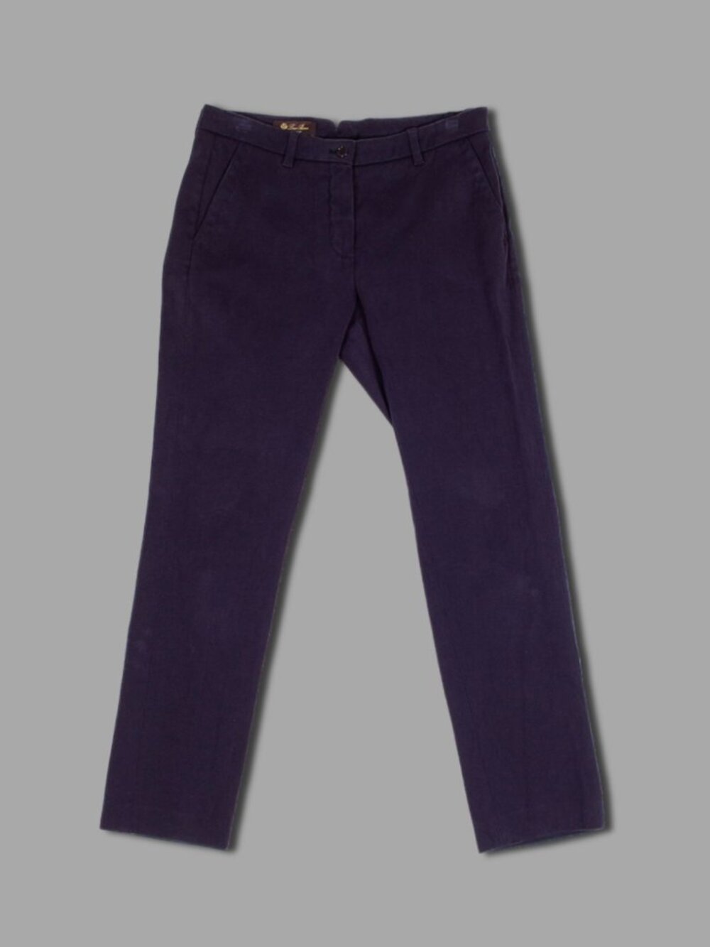 LORO PIANA Navy Cotton Blend Classic Chino Pants